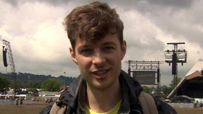 Glastonbury festival-goer