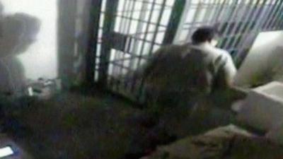 Guzman about to leave his cell, caught on CCTV