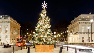 A Christmas tree in London