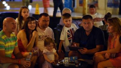 British tourists are seen in Sharm el-Sheikh on November 7, 2015
