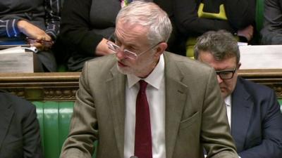 Jeremy Corbyn speaking in Parliament on Thursday 26 November