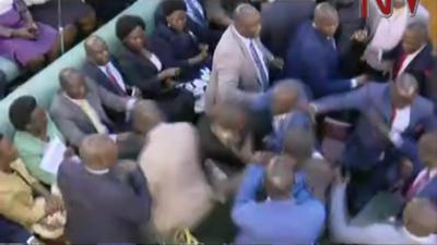 MPs brawl in Uganda's parliament