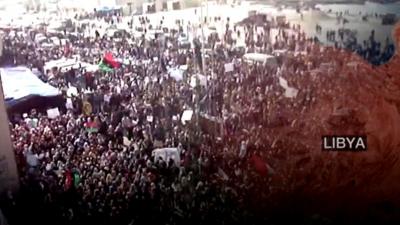 Protestors in Benghazi