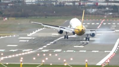 William Barron was filmed trying to land a plane in a storm.