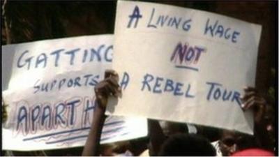 Anti-apartheid protests during the 1990 Rebel cricket tour of South Africa