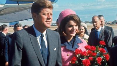 John and Jackie Kennedy arrive in Dallas