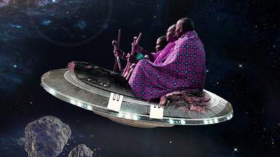 Picture of Maasai people on a spaceship