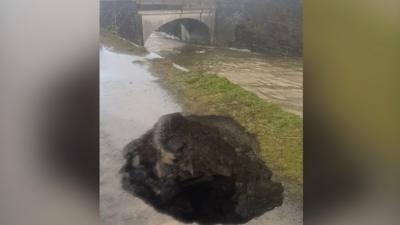 The hole was discovered by passer-by Mike HIrst