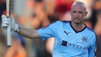 Adam Lyth of Yorkshire celebrates