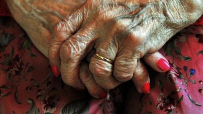 Elderly woman's hands