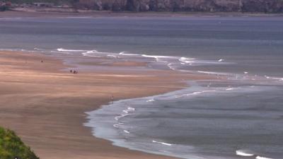 Coastal view of beach and sea