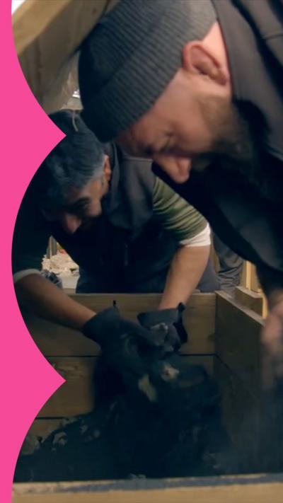 Joe Marler with a wooden slate fallen on his head