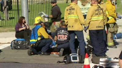 Aftermath of the mass shooting in San Bernardino, California