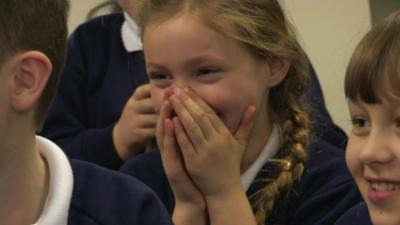 Girl reacts to winning World Book Day competition