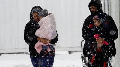 Refugees in Athens, Greece.