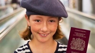 Girl with passport