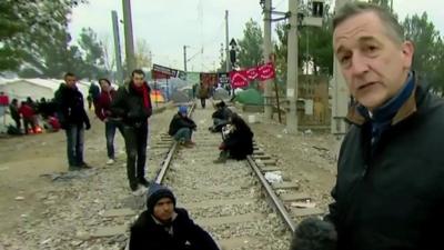 Migrants living on the Greek/Macedonian border