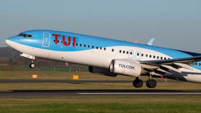 TUI plane at Cardiff Airport