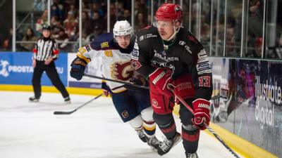 Cardiff Devils' Tyler Busch in action against Guildford Flames