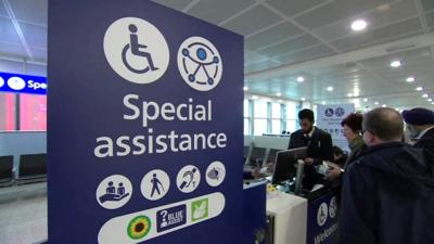 Special assistance sign at Heathrow