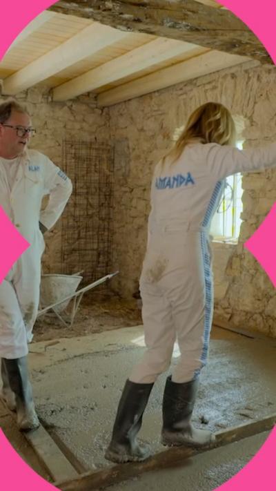 Amanda Holden in a decorator's jumpsuit 