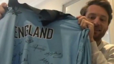 England's Jos Buttler with his World Cup final shirt