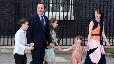 David Cameron and his family