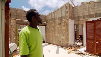 A survivor describes how his home was ripped apart by hurricane winds as his family sheltered inside.