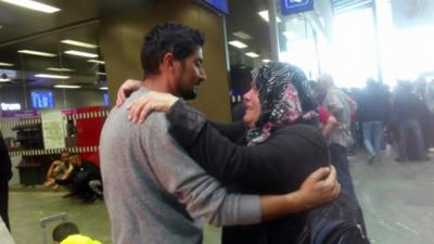 Fakhria is reunited with her son