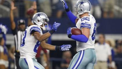 Dallas Cowboys celebrate their last-minute win