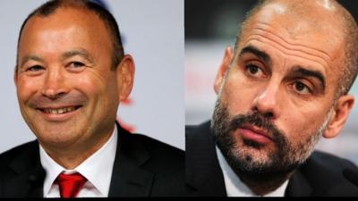 England head coach Eddie Jones and Bayern Munich boss Pep Guardiola