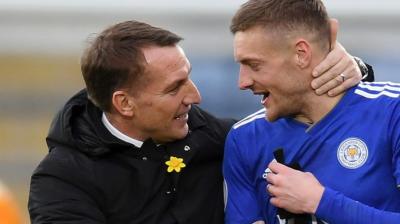 Brendan Rodgers and Jamie Vardy