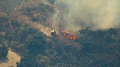 Wildfire in Santa Clara in Los Angeles in the US