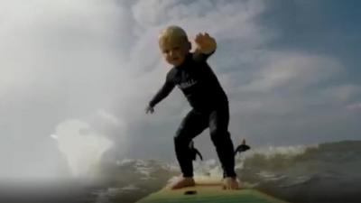 Nate surfing