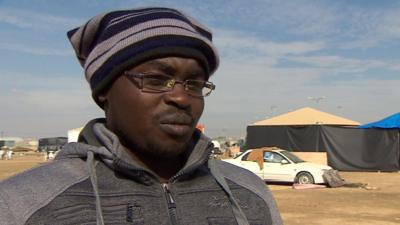 Sudanese man in Holot camp in Israel