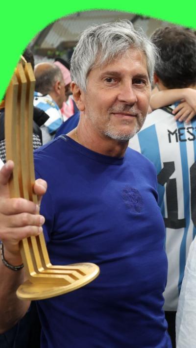 Lionel Messi's father Jorge celebrates after the 2022 World Cup Final
