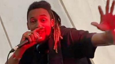 A hip-hop artist says he is in "shock and awe" after seeing his first live audience since 2019.