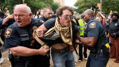 Police in Texas arrest Gaza war protester