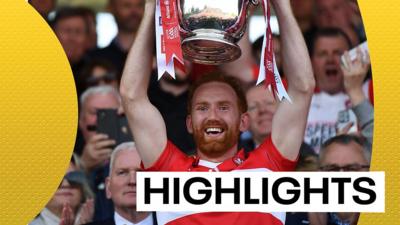 Conor Glass lifts the Anglo-Celt Cup