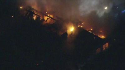 Fire at mansion in LA