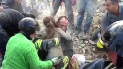 Girl pulled from rubble in Italian earthquake