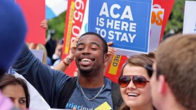 Supporter of Obamacare at the Supreme Court