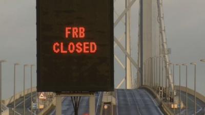 Closed sign on the Forth Road Bridge