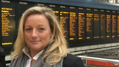 Sara Beare is a commuter, she stands in Waterloo station