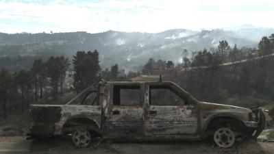 Burnt out car