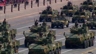 Military vehicles on parade