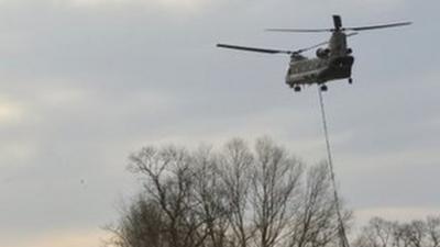 Chinook helicopter over York