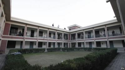 Interior courtyard of university