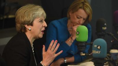 Prime Minister Theresa May in studio