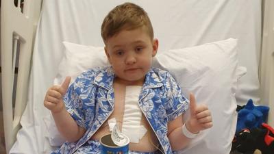 boy in hospital bed